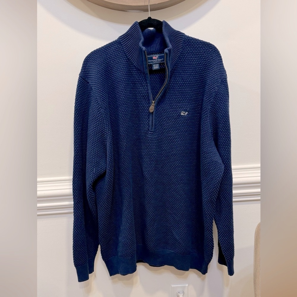 Vineyard Vines Men’s Long Sleeve 1/4 Zip Cotton Sweater Size XL